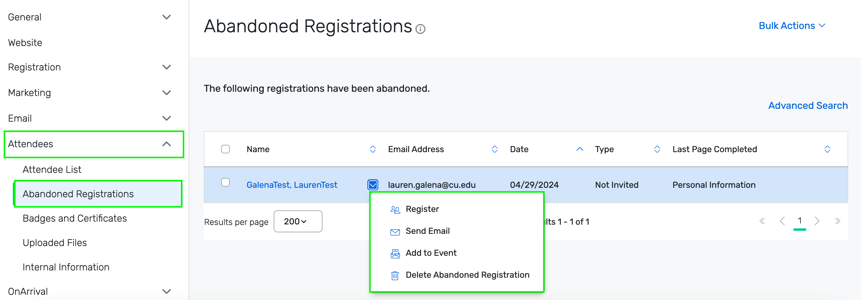 Abandoned Registrations