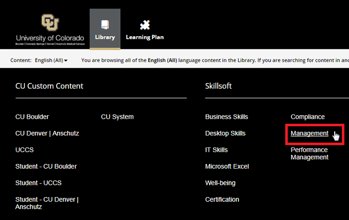 management folder in skillsoft