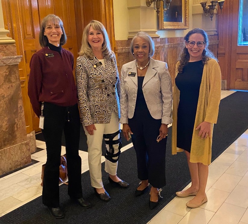 Senator Tammy Story (D-Conifer), Regent Sue Sharkey, Senator Janet Buckner (D-Aurora) and Regent Ilana Spiegel at the Capitol.