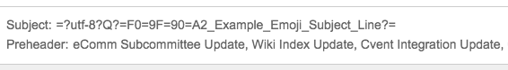 Subject Line in Code Subject Line in Code