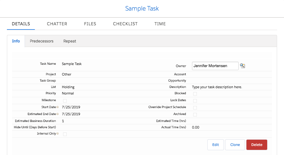 Task Summary Task Summary