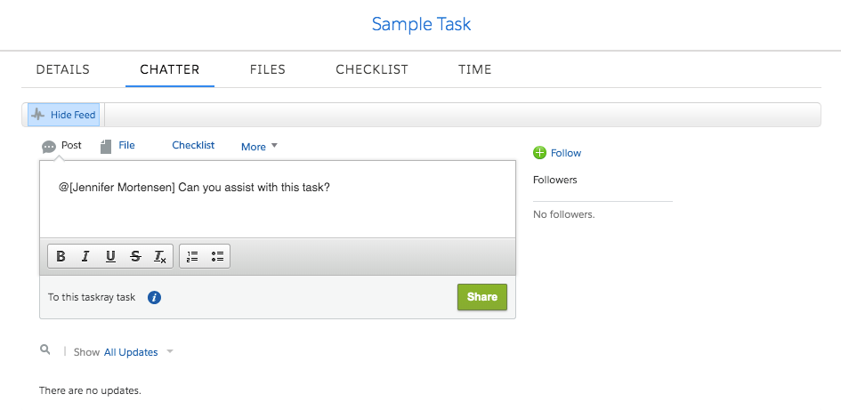 TaskRay Chatter Post TaskRay Chatter Post