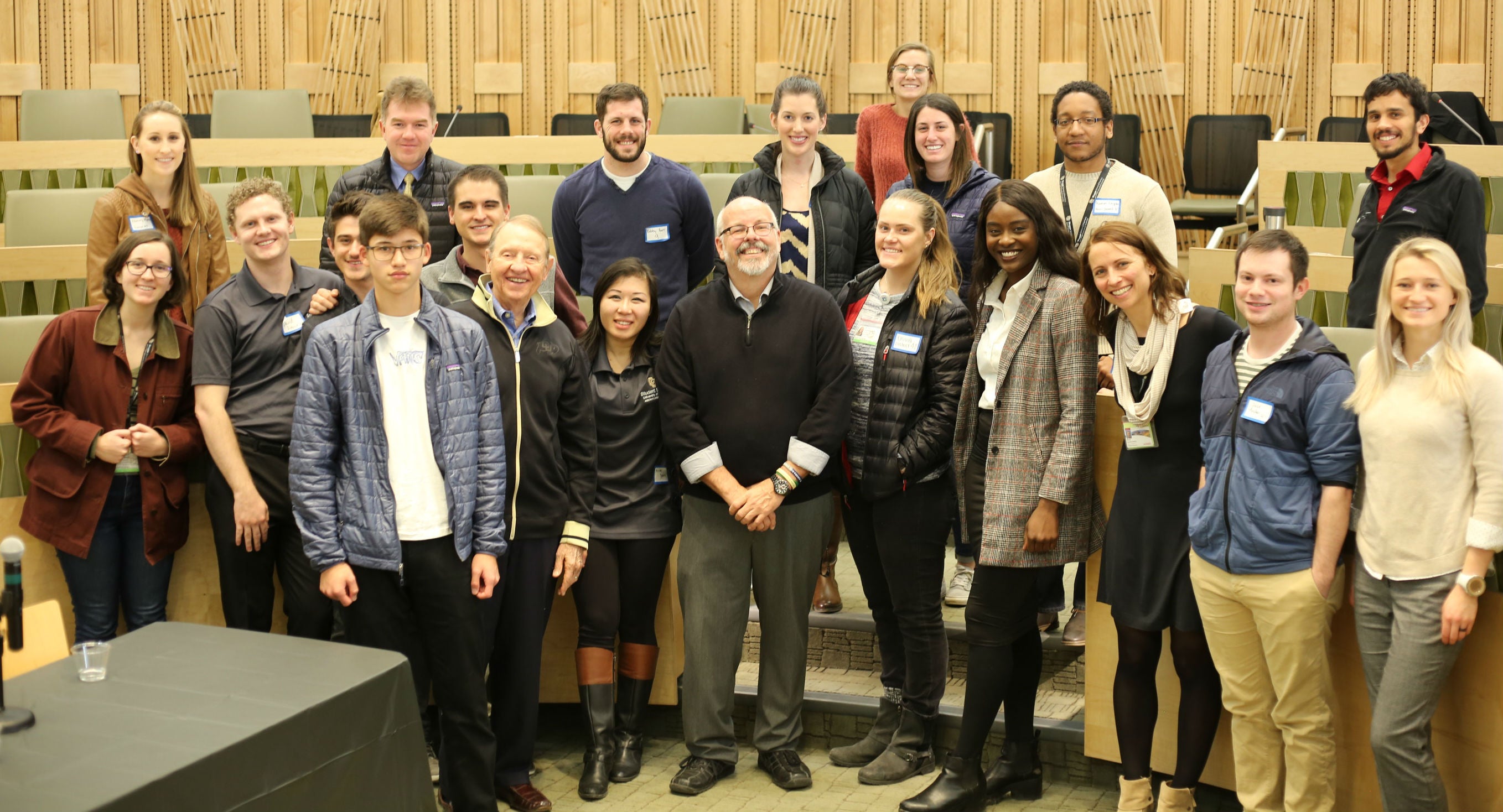 Representative Tom Sullivan, CU state lobbyist Jerry Johnson and CU Anschutz Medical Campus students