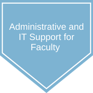 blue banner labeled Administrative and IT Support for Faculty