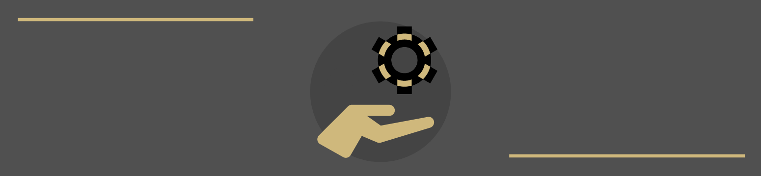 hand holding systems icon in reference to giving service