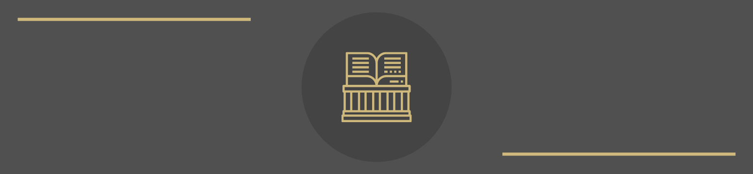 icon of constitution in gold color and dark grey background