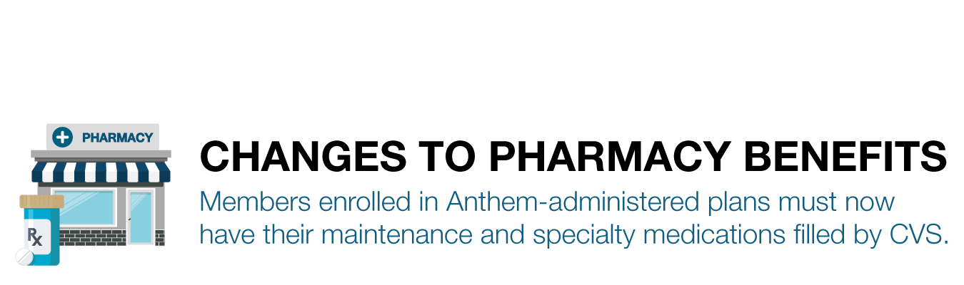 CHANGES TO PHARMACY BENEFITS; Members enrolled in Anthem-administered plans must now have their maintenance and specialty medications filled by CVS