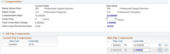 Example of new pay code in an ePAR transaction