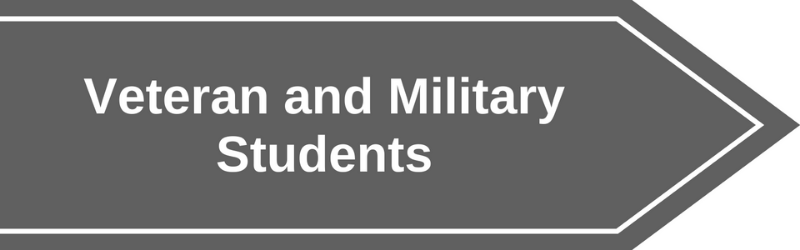 grey banner labeled Veteran & Military Students
