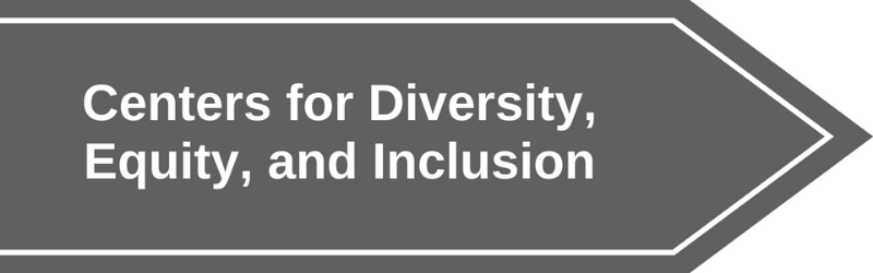 grey banner labeled Centers for Diversity, Equity & Inclusion