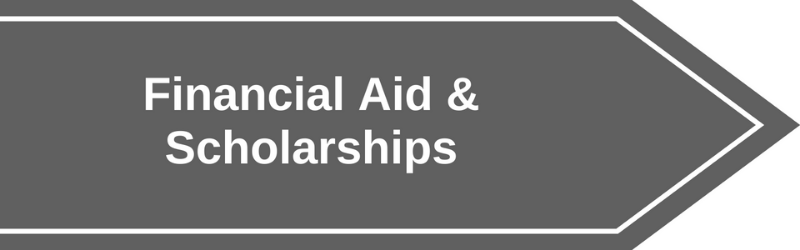 grey banner labeled Financial Aid & Scholarships