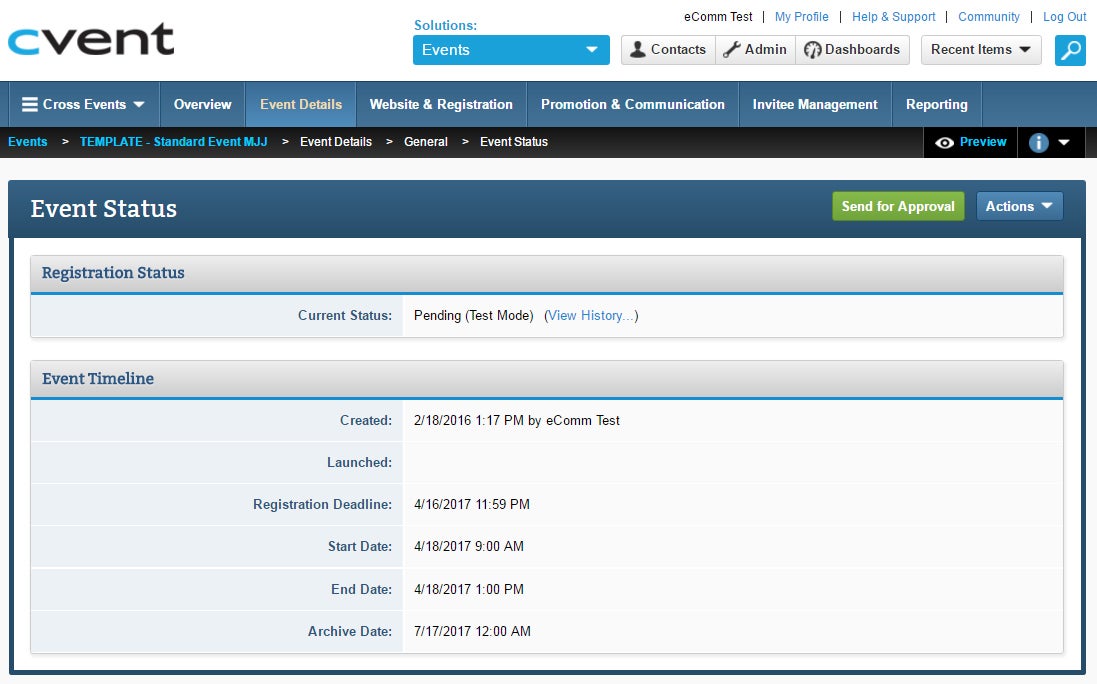 cvent standard event form approval launch university of colorado