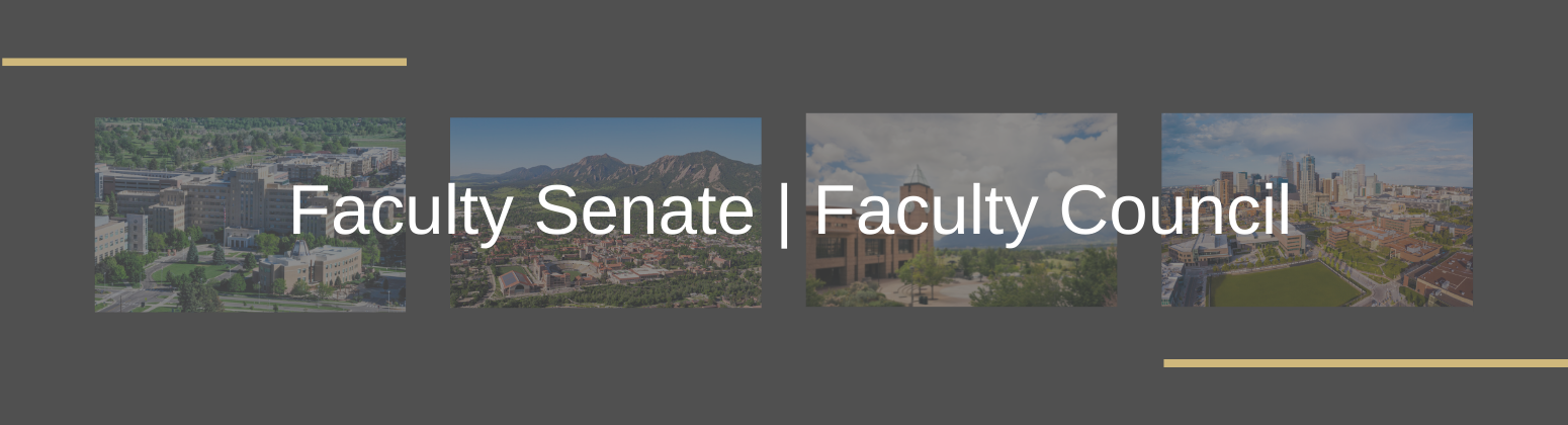 images of all 4 campuses labeled with Faculty Senate | Faculty Council 