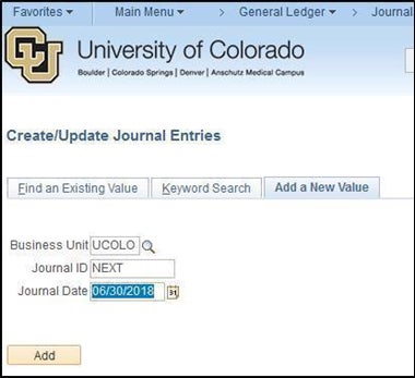 Journal Entries screenshot