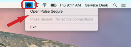 Open Pulse Secure for Mac