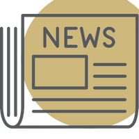 FC Newsletter newspaper with gold circle