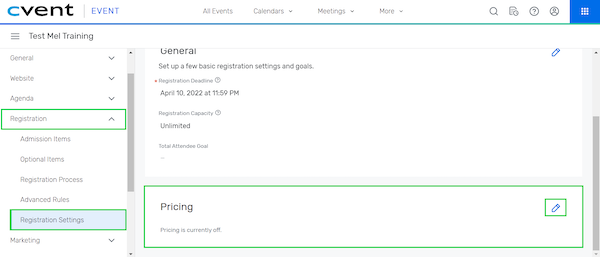 Registration Settings Step 1 Registration Settings Step 1