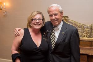 Advocate of the Year Kimbirly Orr and CU President Bruce D. Benson