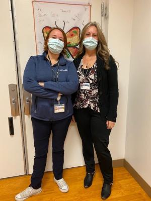 Billie Ratliff, left, with a UCCS student intern