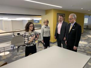 Getting a tour of CU Denver’s ThinqStudio in February with Chancellor Horrell and Regent Chance Hill.