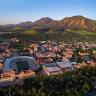 Aerial shot of the CU Boulder campus.