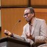  Photo of Provost Constancio Nakuma standing at a podium and speaking.