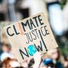 Climate Justice protest sign 