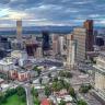 aerial shot of downtown Denver 