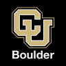 CU Boulder logo on black background with gold lettering