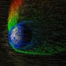 Visualization showing the escape of ions from Mars' atmosphere. (Credit: NASA Goddard Space Flight Center)